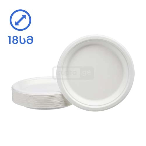 ერთჯერადი მუყაოს თეფში 18სმ 1*100ც - მაღალი ხარისხი